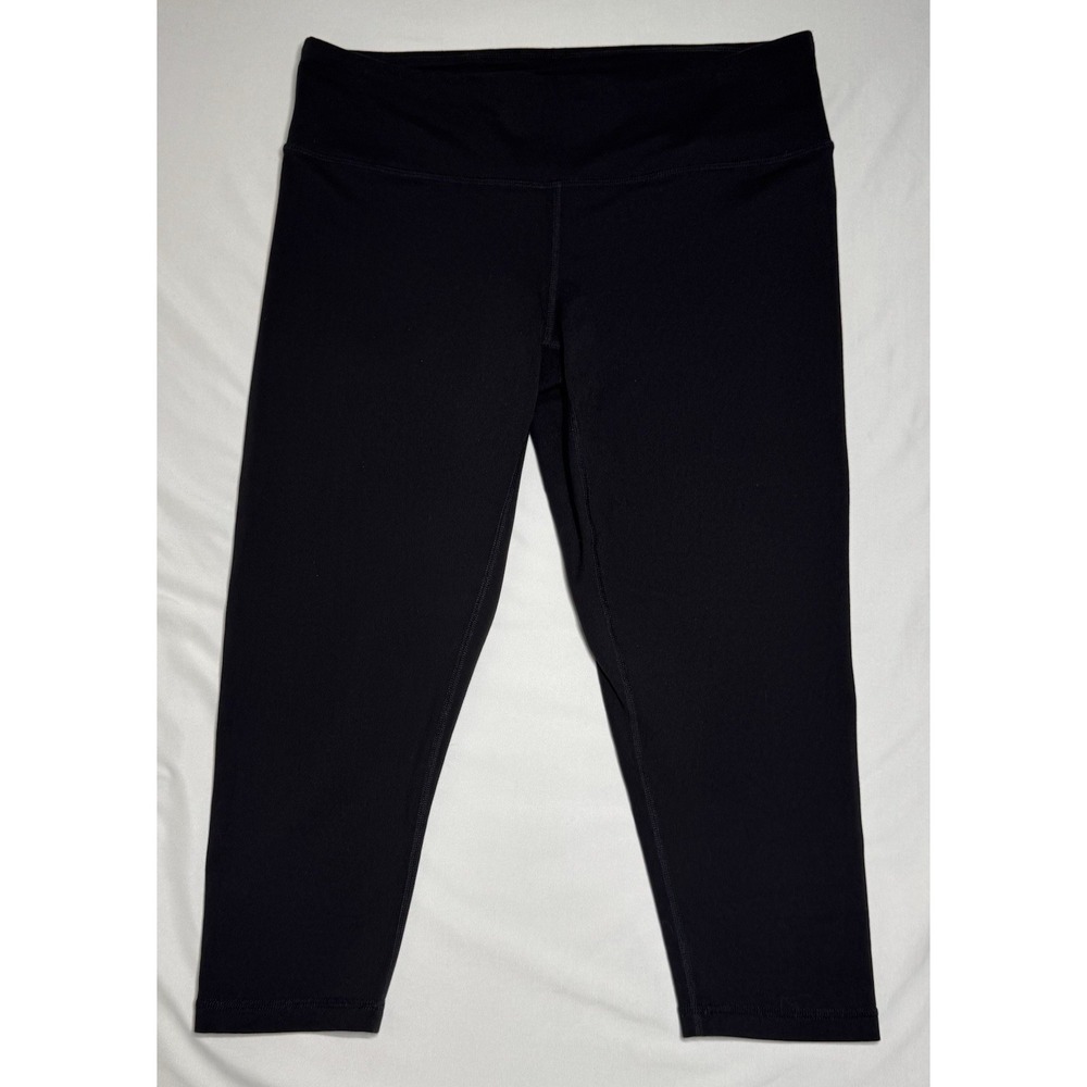 PrAna Cropped Capri Black Leggings Athletic‎ Stretch Gym Women's Size Large